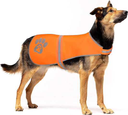 Dog Vest, Blaze Orange Hunting Vest Safety Reflective Dog Jacket Fits Small Medium Large Dogs Hook and Loop Fastener High Visibility and Safety from Hunters Cars and Other (Blaze Orange, XS)