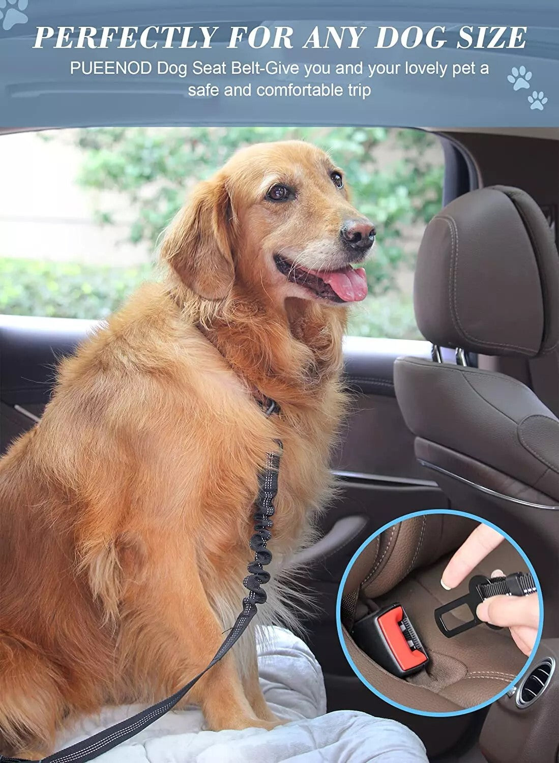 2 Pack Dog Seat Belt Adjustable Dog Car Seatbelts Pet Vehicle Safety Harnesses
