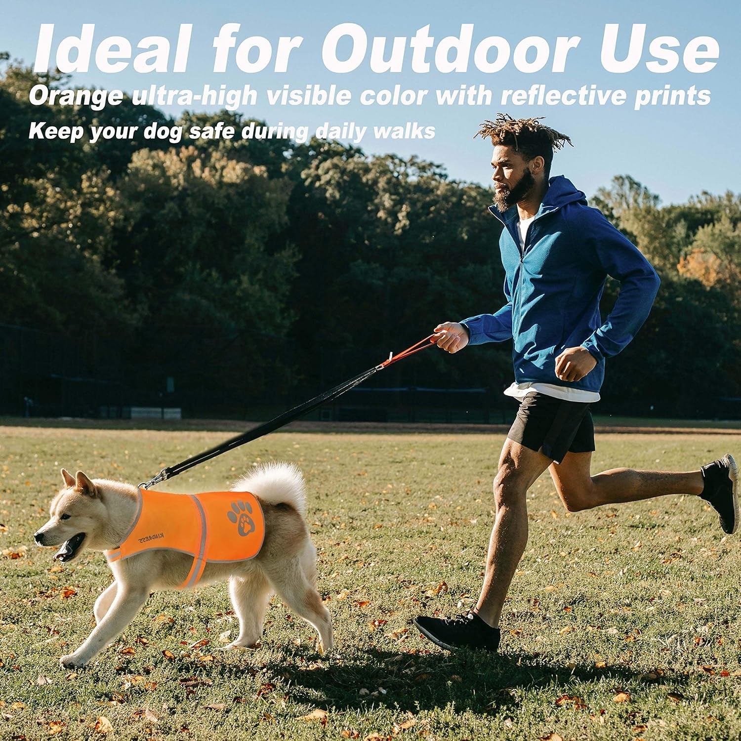 Dog Vest, Blaze Orange Hunting Vest Safety Reflective Dog Jacket Fits Small Medium Large Dogs Hook and Loop Fastener High Visibility and Safety from Hunters Cars and Other (Blaze Orange, XS)